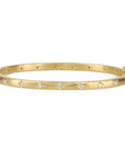 Caroline Ellen 18K Gold Oval Hinged Bangle with 18 Star-Set Diamonds