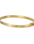 Caroline Ellen 18K Gold Oval Hinged Bangle with 18 Star-Set Diamonds