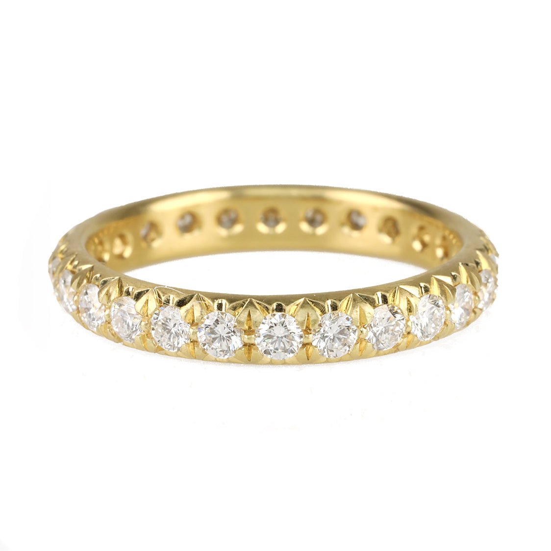 Caroline Ellen Gold & Pave Diamond Rounded Band – Peridot Fine Jewelry