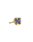 18K Gold Prong-Set Blue Sapphire Stud Earring - Peridot Fine Jewelry - Annie Fensterstock