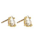 18K Gold Prong-Set Rose Cut Teardrop Diamond Studs