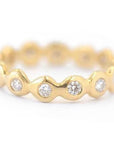 18K Yellow Gold "Dot Around" Diamond Band