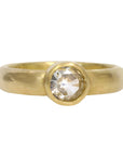 Caroline Ellen 20 & 22K Gold Bezel-Set Round White Sapphire Ring