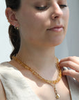 20" Gold and Citrine Beaded Necklace