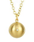 Caroline Ellen 20K Gold 16mm Ball Pendant with Star-Set Diamonds