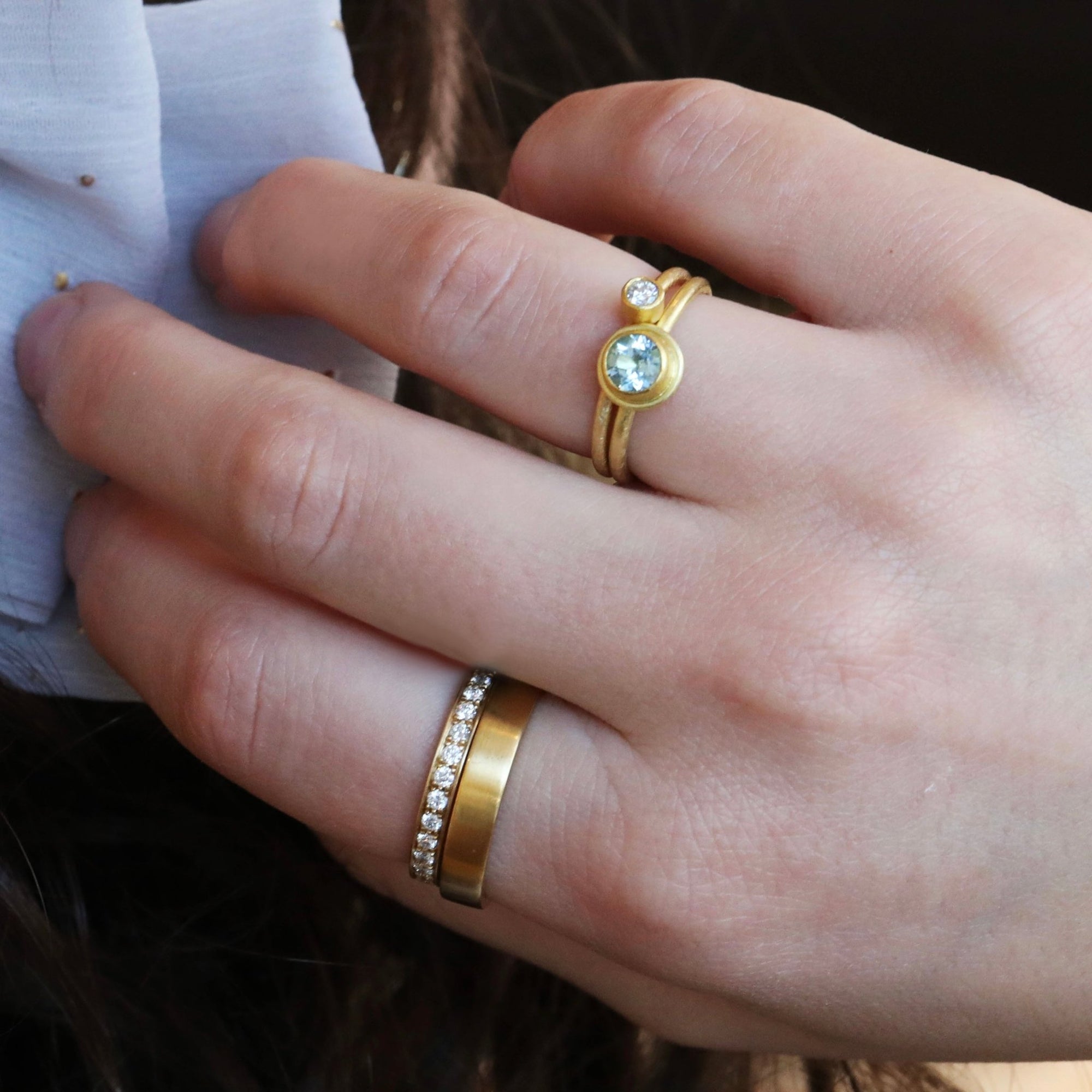 20K Gold 4mm &quot;Flat Band&quot; Ring - Peridot Fine Jewelry - Caroline Ellen