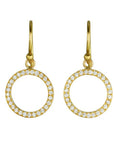 Caroline Ellen Gold and Pave Diamond Open Circle Earrings