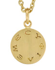 Caroline Ellen 20K Gold Disc Engraved "Love Me" Pendant