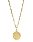 Caroline Ellen 20K Gold Disc Engraved "Love Me" Pendant