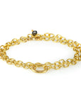 Caroline Ellen 20K Gold Double Wrap Bracelet with Black Diamond