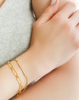 Caroline Ellen 20K Gold Handmade "Flattened Paperclip" Chain Bracelet