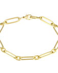 Caroline Ellen 20K Gold Handmade "Flattened Paperclip" Chain Bracelet