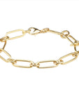 Caroline Ellen 20K Gold Heavyweight "Flattened Paperclip" Chain Bracelet