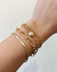 Caroline Ellen 20K Gold Heavyweight "Flattened Paperclip" Chain Bracelet