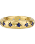 Caroline Ellen 20K Gold "High Dome" Ring with 13 Star-Set Blue Sapphires