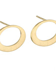 20K Gold Horizontal Graduated Open Oval Studs