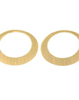 20K Gold Horizontal Graduated Open Oval Studs