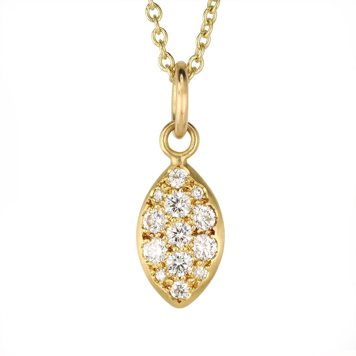 Caroline Ellen 20K Gold "Lemon Lentil" Pendant with Pave Diamonds