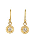 Caroline Ellen 20K Gold Star-Set Diamond Tablet Earrings