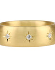 20K Gold Wide Rounded Ring with Star-Set Diamonds