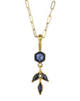 Cathy Waterman 22K Gold Blue Sapphire Marquise "Wheat" Charm