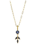 Cathy Waterman 22K Gold Blue Sapphire Marquise "Wheat" Charm