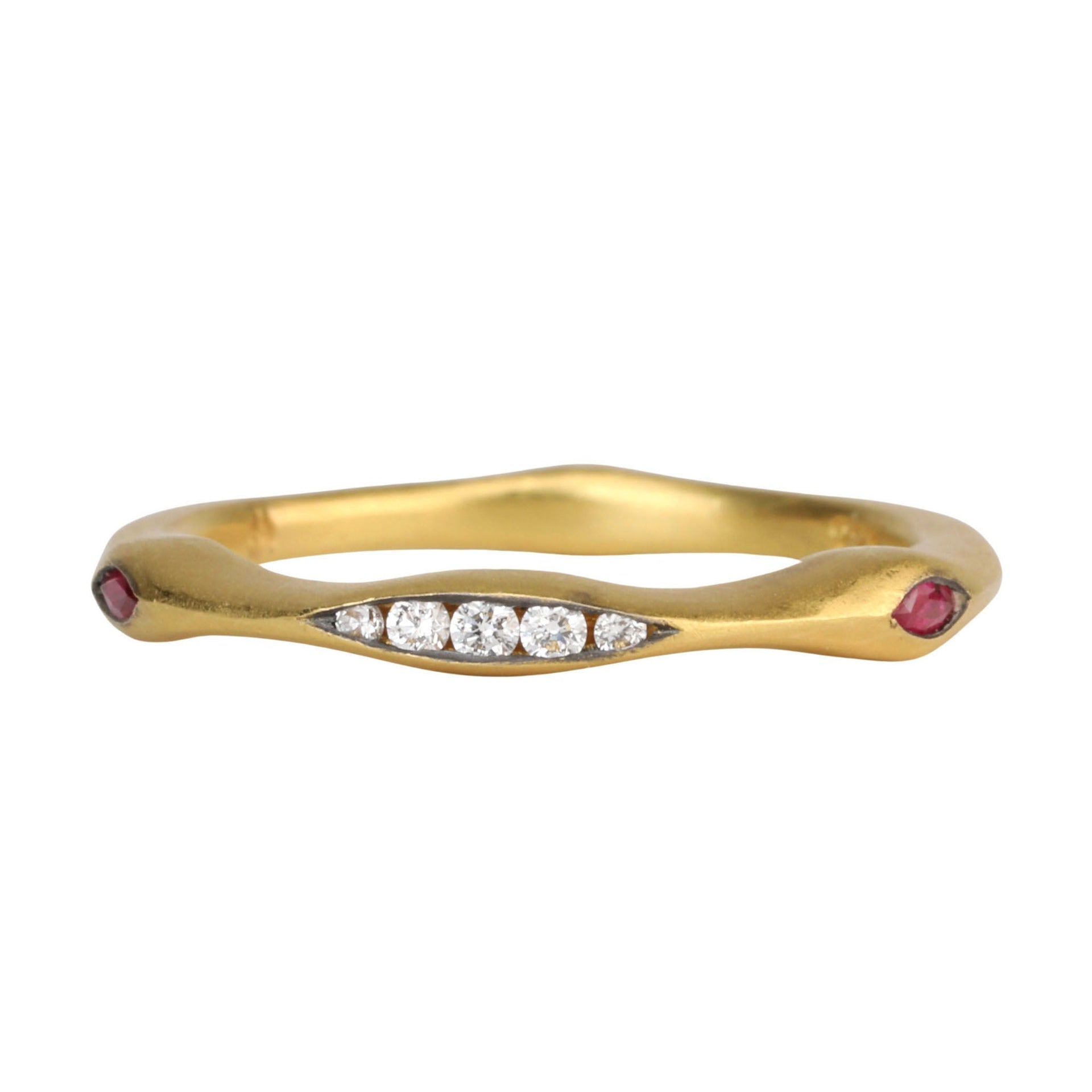 Cathy Waterman 22K Gold Pave Diamond & Ruby 