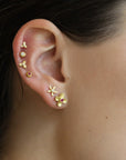 Caroline Ellen 22K Gold Star-Set Tiny Ruby Stud Earring