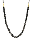 Black Seed Necklace with Gold Vermeil and Black Onyx Beads in Center