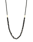 Black Seed Necklace with Gold Vermeil and Black Onyx Beads in Center