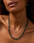 Zahava Faceted Raw Emerald Beaded Necklace