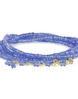 Faceted Tanzanite Beaded Wrap Bracelet