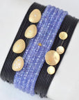 Faceted Tanzanite Beaded Wrap Bracelet