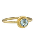 "Frame" Bezel-Set Round Aquamarine Ring - Peridot Fine Jewelry - Petra Class