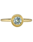 "Frame" Bezel-Set Round Aquamarine Ring - Peridot Fine Jewelry - Petra Class