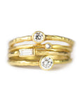 Kothari Gold and Full Cut Diamond Stacking Ring