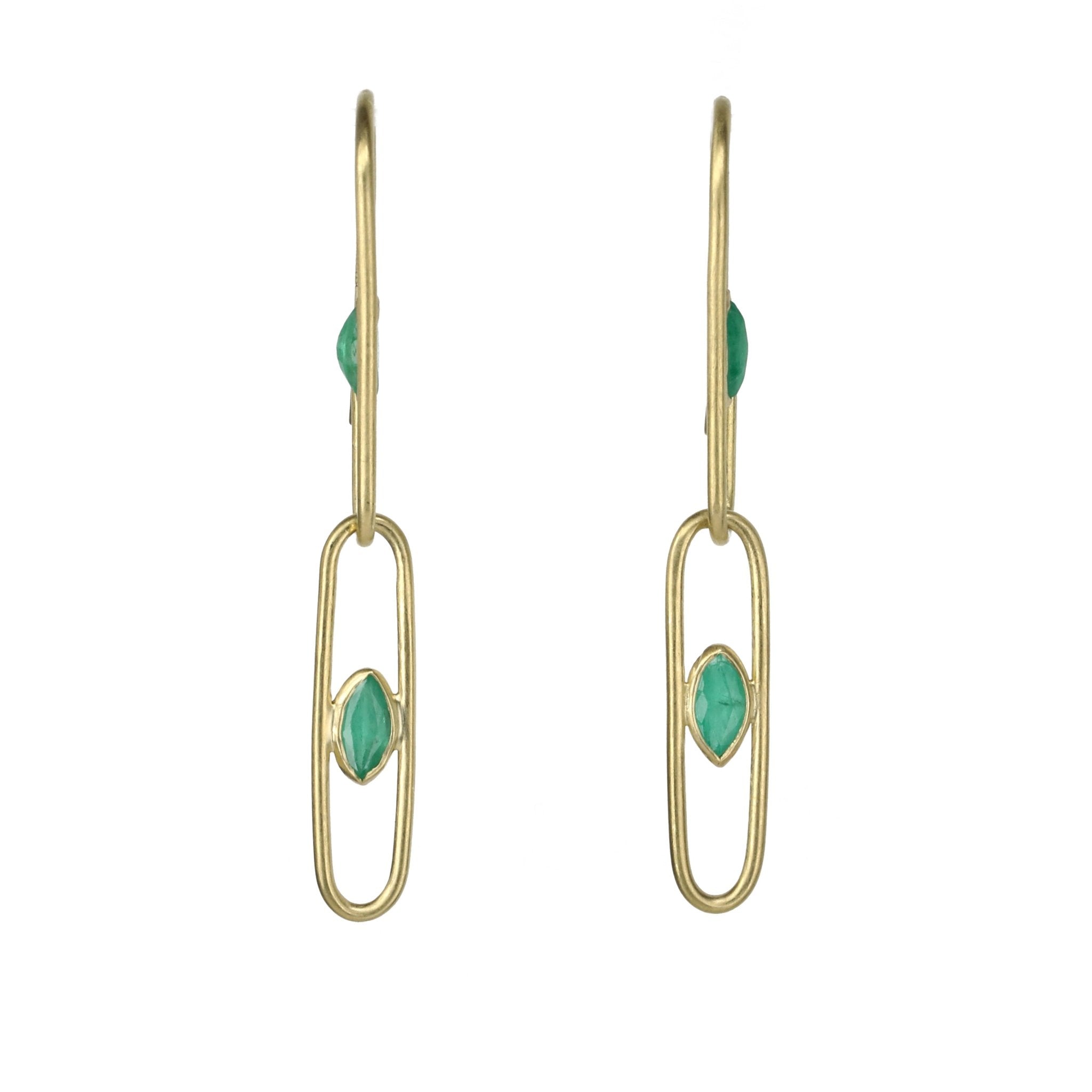 Bezel set sales emerald earrings