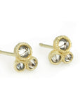 TAP by Todd Pownell Gold Bezel-Set Inverted White Diamond Cluster Earrings