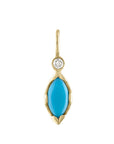 Zahava Gold Bezel-Set Marquise Turquoise & Diamond "Talisman" Charm