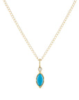 Zahava Gold Bezel-Set Marquise Turquoise & Diamond "Talisman" Charm