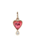 Zahava Gold Bezel-Set Pink Tourmaline "Byrdie Heart" Pendant