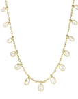 Gold Bezel-Set Rosecut Diamond Fringe Necklace