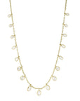 Gold Bezel-Set Rosecut Diamond Fringe Necklace