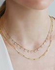 Gold Bezel-Set Rosecut Diamond Fringe Necklace