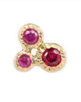 Yasuko Azuma Gold Bezel-Set Ruby Trio Stud