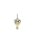 Zahava Gold Carnelian "Byrdie" Heart Pendant with Diamond Detail