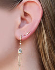 Celine Daoust Gold Moonstone and Diamond "Spike" Earring