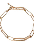 Gold "Tara" Hammered Chain Bracelet with Thicker Center Links - Peridot Fine Jewelry - Sarah Macfadden