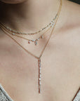 Lariat Necklace With 9 Baguette Diamonds - Peridot Fine Jewelry - TAP by Todd Pownell