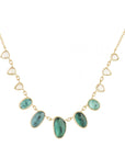 Multi Green Tourmaline Drop Necklace with Rosecut Diamonds - Peridot Fine Jewelry - Celine Daoust